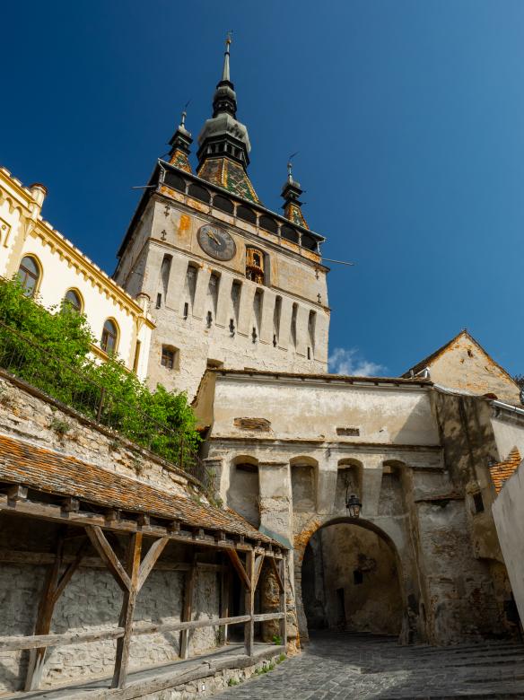 Free stock image of The click tower in Sighisoara created by Teodor Costachioiu
