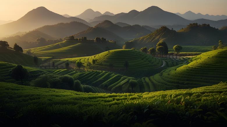 Free stock image of Lush Green Tea Plantation created by Infinity Focus