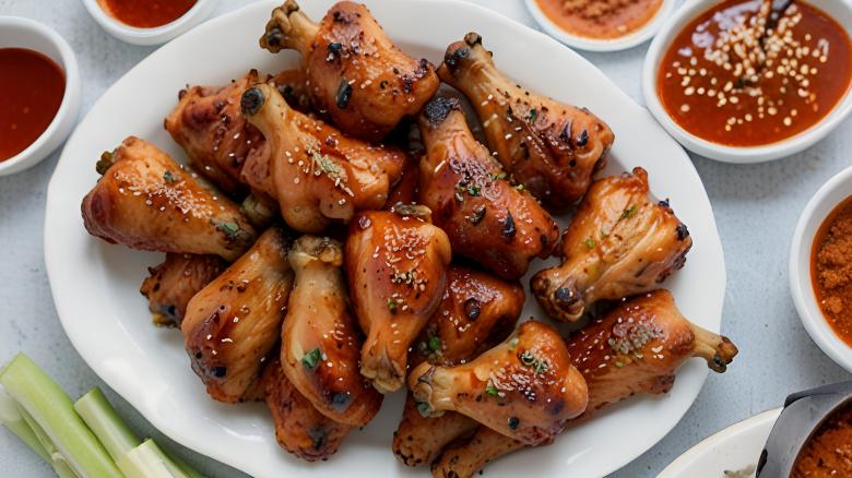 Free stock image of Grilled Korean Gochujang Chicken Wings  created by Infinity Focus