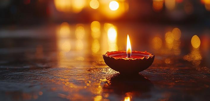 Golden Diwali Lights Background