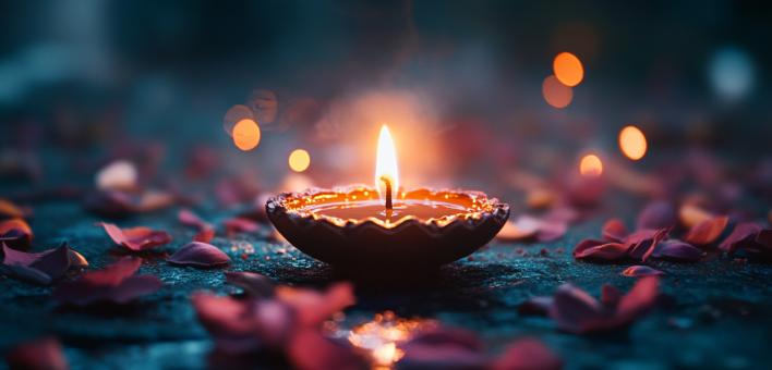 Radiant Diwali Lamp Background