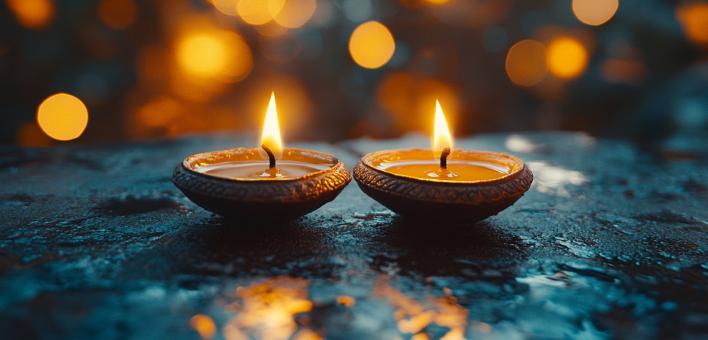 Diwali Lights Scene Candle