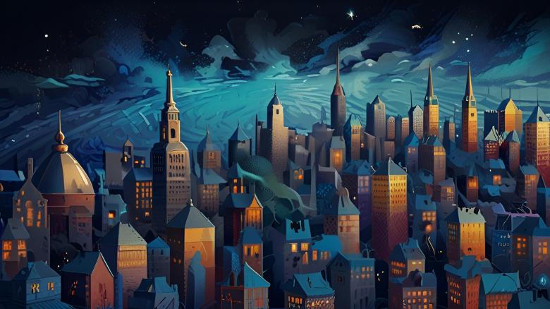 Free stock image of City Skyline in Cubist Style created by Infinity Focus