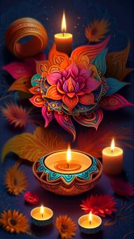 Vibrant Happy Diwali Celebration Artwork
