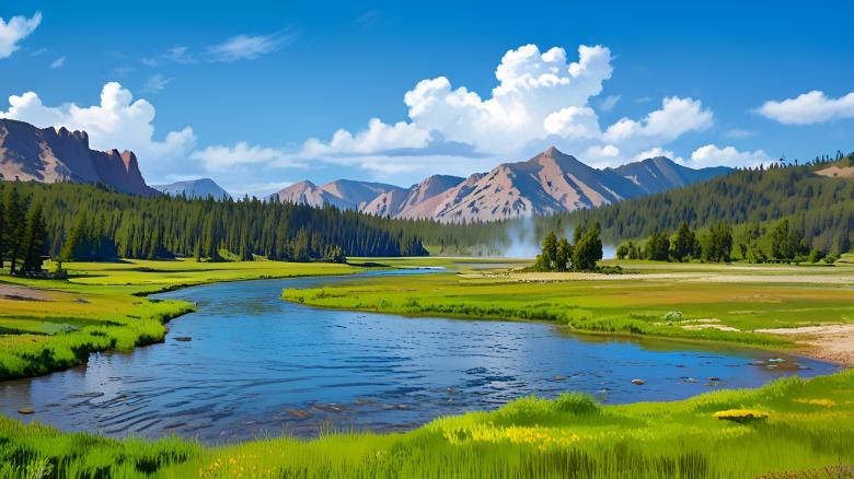 Free stock image of Majestic Yellowstone Landscape created by Infinity Focus