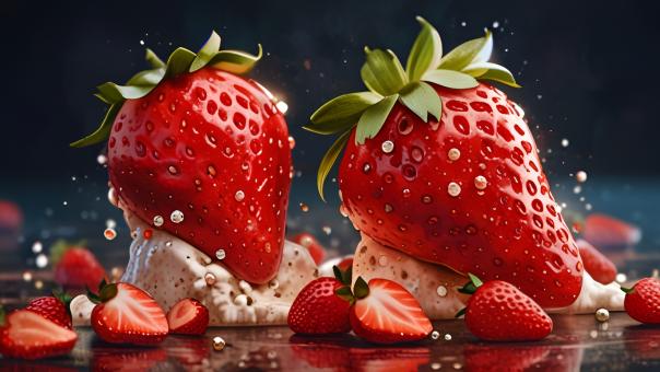 Juicy Fresh Strawberry Encrusted with Diamonds