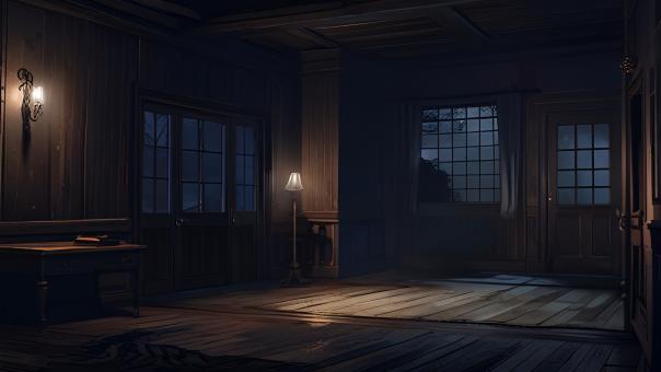 Eerie Night in a Haunted House