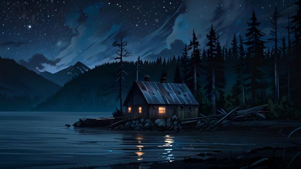 Haunted Southeast Alaska Nightscape
