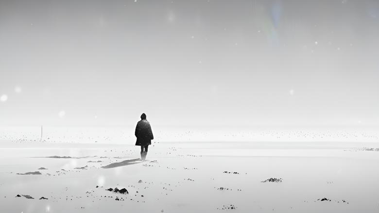Free stock image of Lone Wanderer on Snow Covered Ground created by Infinity Focus