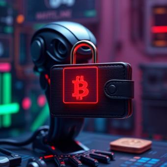 AI cybersecurity defense system blocking a crypto wallet breach