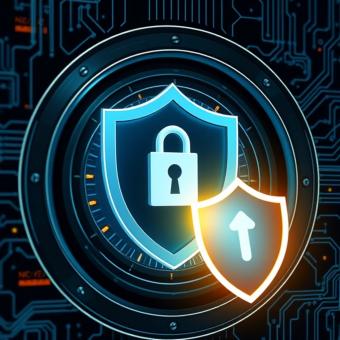 Cybersecurity shield protecting a blockchain ledger in a digital vault