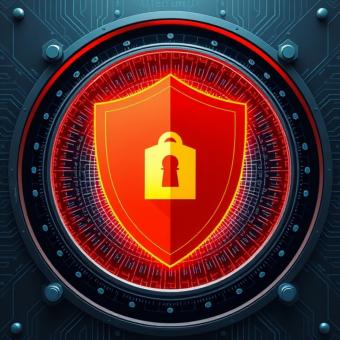 Cybersecurity shield protecting a blockchain ledger in a digital vault