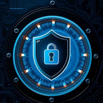 Cybersecurity shield protecting a blockchain ledger in a digital vault