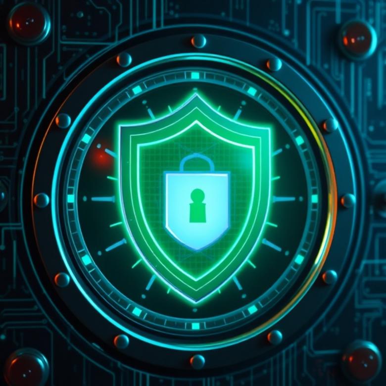 Free stock image of Cybersecurity shield protecting a blockchain ledger in a digital vault created by William David 