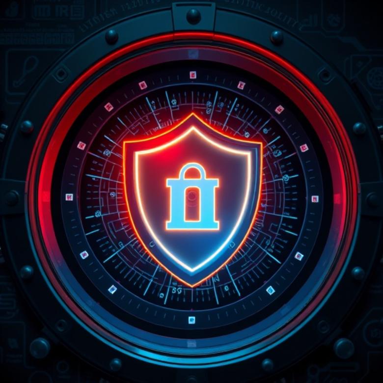 Free stock image of Cybersecurity shield protecting a blockchain ledger in a digital vault created by William David 