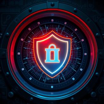 Cybersecurity shield protecting a blockchain ledger in a digital vault