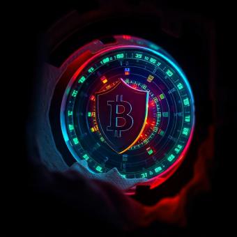 Cybersecurity shield protecting a blockchain ledger in a digital vault