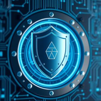 Cybersecurity shield protecting a blockchain ledger in a digital vault
