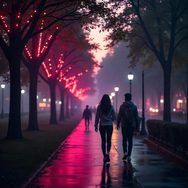 Free stock image of Night Walk Along A Lighted Pathway created by Adedokun Joel