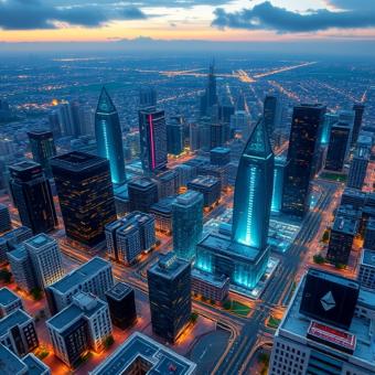 Ethereum-powered smart city with blockchain nodes as energy sources