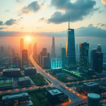 Ethereum-powered smart city with blockchain nodes as energy sources