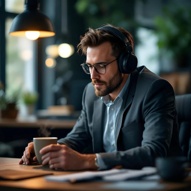Free stock image of Man working in his office drinking coffee created by Gyovanna Campagna