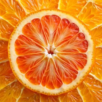 Close-up texture of citrus fruit slice