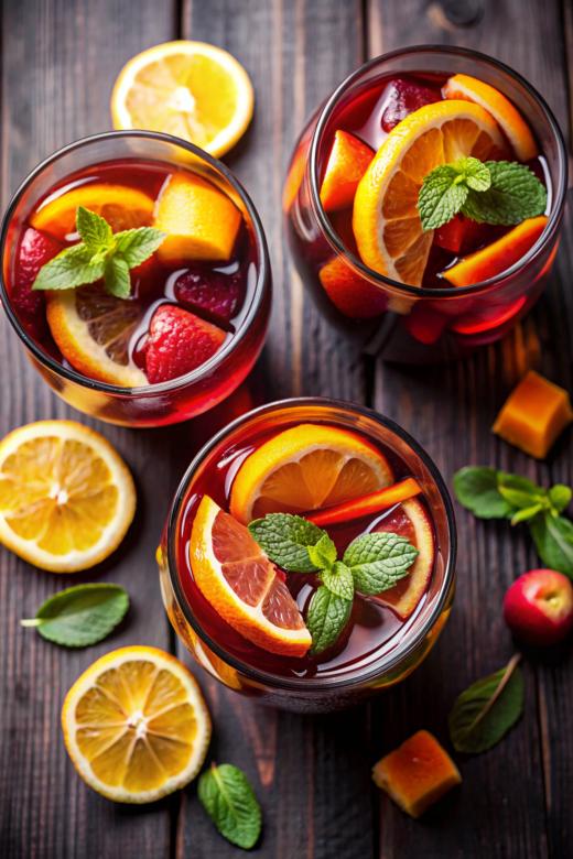 Free stock image of Top view sangria with orange slices created by image stock