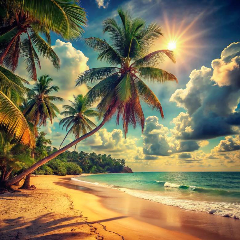 Free stock image of Beautiful retro nature with beach created by image stock
