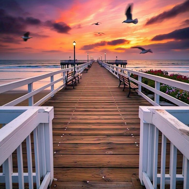 Free stock image of Sunset Serenity Over the Pier created by Mohammad Arman Ali 