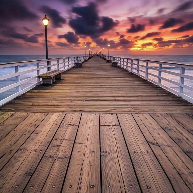 Free stock image of Sunset Glow on the Pier created by Mohammad Arman Ali 