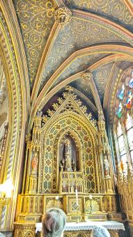 Grand Gothic Cathedral Interior with Vaulted Ceiling Nave and Altar