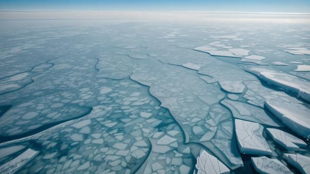 Aerial View of Arctic Sea Ice