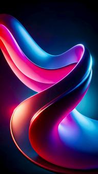 Abstract Neon Swirls of Light Create a Mesmerizing Abstract Digital Ar