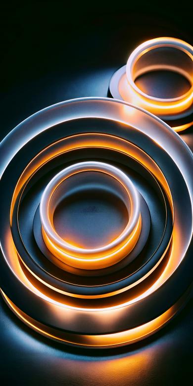 Free stock image of Abstract Glowing Circular Rings Illuminate a Dark Background with Warm created by Sohel Tanwar 