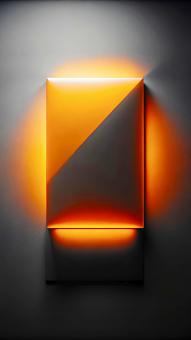 Modern Geometric Abstract Light Fixture with Warm Orange Glow and Subt