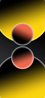 Symmetrical Abstract Spheres with Reflective Surface and Golden Hues	