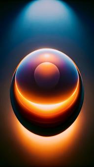 Mysterious Glowing Orb Suspended in Darkness Emanating Warm Light	