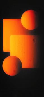 Abstract Geometric Shapes Rendered With Warm Gradient Lighting Effect	