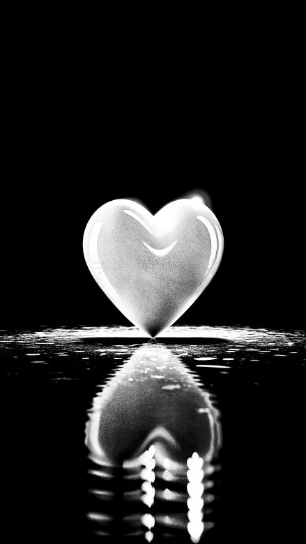 Free stock image of A Glowing Heart Reflected in Dark Water Art	 created by Sohel Tanwar 